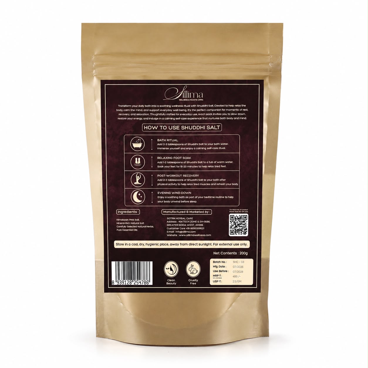 Shuddhi Salt – Bathing Salt for Stress Relief, Muscle Relaxation & Better Sleep | No Rashi Needed