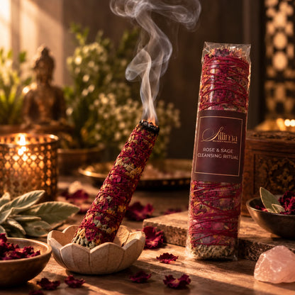 Sillima Rose and Sage bundle with ritual setting